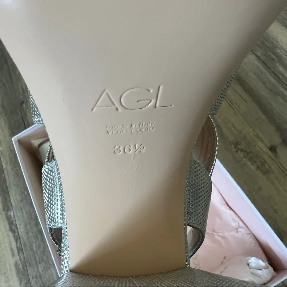 AGL Silver Platform Chunky Sandals
